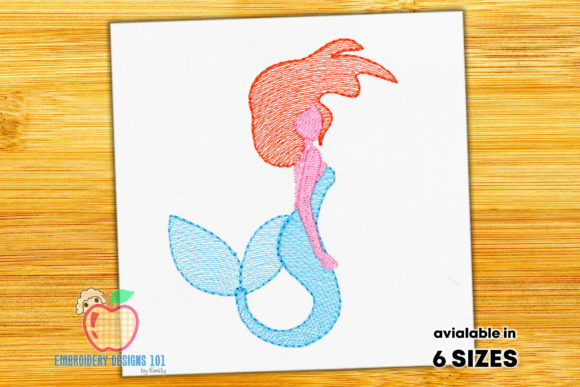 Beautiful Mermaid Sketch for Craft Fair Products