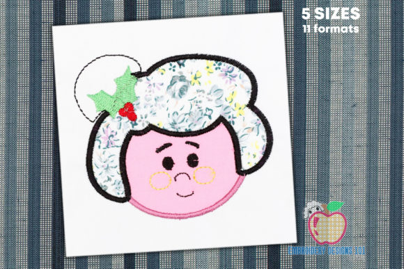 Mrs. Claus Head Applique
