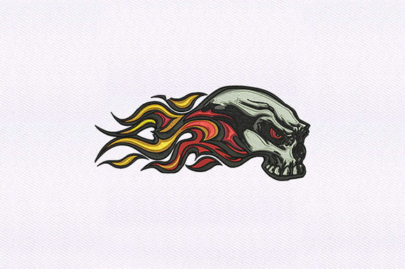 Teeth Baring Skull: Bold Embroidery for Market Sellers