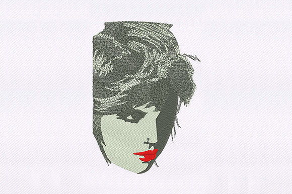 Woman Face Design Review for Seasonal Embroidery